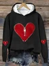 Valentine's Day Fashion Heart Zipper Hoodie