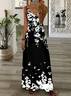 Women's Floral Spring Print Sexy Fashion Suspender Long Dress