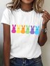 Women's Easter Bunny Funny Casual Cotton Crew Neck Short SleeveT-Shirt