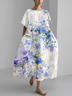 Floral Vintage Loose Dress With No