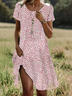 Women's Polka Dot Spring Print Round Neck Short Sleeve Dress