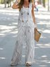 Vintage floral art elegant casual two-piece set