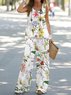 Floral print elegant casual two-piece set