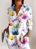 Shirt Collar Floral Casual Shirt