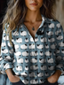 Women's Cute Sheep Pattern Print Casual Shirt