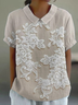 Women's Floral Print Spring Lapel Short Sleeve Shirt