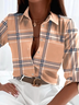 Women's Check Spring Print Long Sleeve Shirt