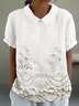 Women's Floral Print Spring Lapel Short Sleeve Shirt