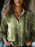 Women's Floral Bee Art Print Casual Shirt