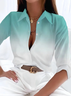 Women's Gradient Spring Print Long Sleeve Shirt