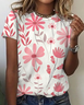 Women's Art Floral Print Cotton T-Shirt