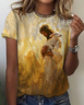 Jesus Credit Art Illustration Print Cotton T-Shirt