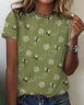 Women's Floral Bee Art Print Cotton T-Shirt