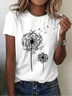 Women's Floral Print Casual Crew Neck Short Sleeve T-Shirt