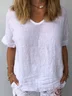 Summer Solid Short Sleeves Casual Top