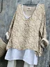 V Neck Floral Loose Casual T-Shirt