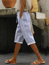 Women's  H-Line Straight Pants Daily Going Out Pants Blue Casual Printing Striped Summer Pants
