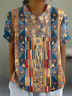Casual Lapel Short Sleeve Printed Shirt