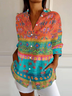Casual Lapel Short Sleeve Printed Shirt