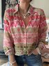 Casual Geometric Shirt Collar Shirt