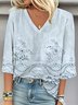Print Casual V Neck Long Sleeve T-Shirt