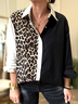 Contrast Stitching Shirt Collar Casual Shirt