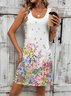 Women's Spring Summer Floral Print Casual Sleeveless Dress