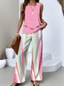 Casual Gradient Pattern Two-Piece Set With No