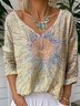 Jersey Casual V Neck 3D Printing T-Shirt