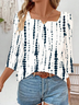 Women's Stripe Printed Casual Fashion Blouse
