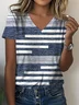 Striped Loose Jersey Casual T-Shirt