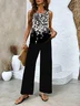 Women's Floral Print Casual Fashion Vest Pants Two-Piece Set