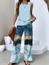 Gradient Pattern Casual Regular Fit Two-Piece Set With No