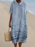 Shawl Collar Regular Fit Casual Plain Dress With No