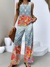 Crew Neck Regular Fit Casual Two-Piece Set With No