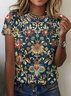 Crew Neck Regular Fit Floral Casual T-Shirt