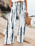 Women's  H-Line Baggy Pants Daily Going Out Pants White Casual Printing Striped Spring/Fall Pants