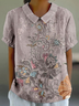 3D Printing Casual Shawl Collar T-Shirt