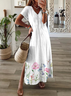Women's Floral Print Casual V-Neck Short Sleeve Dress