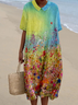 Shawl Collar Regular Fit Casual Dress With No