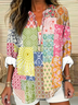 Casual Floral Cotton Blouse