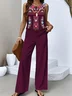 Crew Neck Regular Fit Casual Two-Piece Set With No