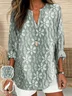 Loose Elegant Floral Cotton Blouse