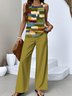 Regular Fit Casual Crew Neck Two-Piece Set With No
