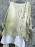 Women's Long Sleeve Blouse Spring/Fall Green Floral Printing V Neck Daily Going Out Casual Top