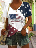 V Neck Cotton Casual Regular Fit T-Shirt