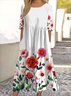 Regular Fit Crew Neck Casual Dress With No