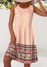 Crew Neck Regular Fit Casual Dress With No