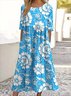 Cotton Regular Fit Crew Neck Casual Dress With No