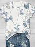Women's Floral Print Casual Crew Neck Short Sleeve T-Shirt